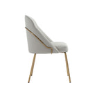 Manhattan Comfort - Chaise de salle à manger moderne Gracie 61,5 cm en similicuir, coloris pierre et or-Hauteur d’assise : 49,5 cm