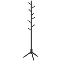 Boutique Home Adjustable Free-standing Coat Rack - 8 Hooks - 3 Height Options - Black-Colour: Black