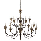 Modway Nobility Pendant Light Ceiling Candelabra Chandelier - Black-Needs 15 E12 25W Bulbs (not included)