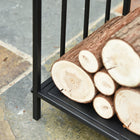 Outsunny 17.5" Firewood Rack - Metal Wood Storage Holder with Handles-Equipped with two handles for easy relocation