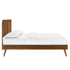 Modway Marlee Wood Full Platform Bed with Splayed Legs - Walnut-Full Headboard With Window Pane Detail