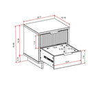 Manhattan Comfort - Granville commode et table de chevet modernes - gris foncé - ensemble de 2-Poignées de tiroir horizontales glamour en acier avec finition dorée