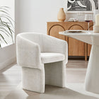 Modway Verity Barrel Back Chenille Dining Armchair - Ivory-Non-Marking Floor Glides