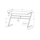 Monarch Specialties 7374 48" Computer Desk - Espresso/Silver Metal-Compact size perfect for dorms, studios or small spaces