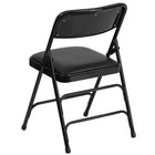Flash Furniture HERCULES Series Curved Triple Braced & Double-Hinged Black Vinyl Metal Folding Chair-CA117 Fire Retardant Foam