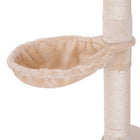 PawHut 102" 5-Tier Floor-To-Ceiling Cat Tree with Scratching Post - Beige-Adjustable height from 90.6" -102.4" H 