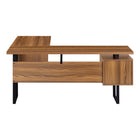 Monarch Specialties 7610 70" Computer Desk - Walnut/Black Metal/L/R Face-8