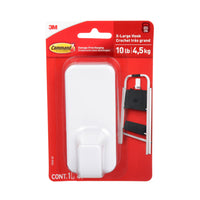 Command Jumbo Hook with 4 Strips - White-Perfect to use inside cabinets and closets, in the college dorm, apartment, home, and office