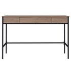 Hudson&Canal Evans 48" Writing Desk - Antiqued Grey Oak-Features three push-to-open drawers