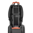 Champs Onyx Leather Classic Backpack - Black-Trolley strap for carry-on luggage