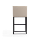 Manhattan Comfort - Ambassador tabouret de bar moderne du milieu du siècle de 21" en similicuir crème et noir-Hauteur du siège : 30 po''