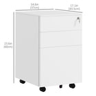 Vinsetto - Armoire à dossiers en acier Letter/A4/Legal avec serrure et barre de suspension - blanc-Le dessus peut accueillir des imprimantes, des scanners ou exposer des objets personnels 
