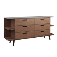 Modway Langston 63" Open Display Storage Sideboard - Walnut Grey-Open Display Storage Sideboard