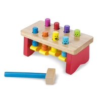 Melissa & Doug, Banc à marteler de luxe - Jouet en bois avec maillet-Banc de frappe de luxe