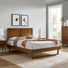 Modway Marlee Wood Twin Platform Bed with Angular Frame - Walnut-Wood, MDF, and Veneer Construction