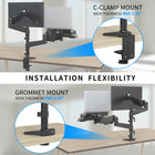 ShoppingAll Dual Monitor and Laptop Gas Spring Arm for 15-32" Monitors and 10-17" Laptops - Black-Weight: 16 lb