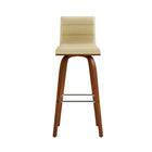 Armen Living - Vienna Tabouret de Bar Pivotant de 76 cm de Hauteur en Finition Bois Noyer avec Similicuir Crème-4
