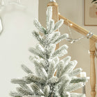 HOMCOM 5' Snow-Flocked Artificial Christmas Tree with 521 Tips - Green-Safe and stable with a sturdy and durable base for better stability 