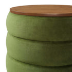 Modway Mezzo Round Performance Velvet Storage Ottoman - Moss Green-8