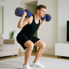 Soozier 4-in-1 Adjustable Dumbbell Set - 66 lb Free Weights Set - Blue-Add or lower the weight, ensuring a comfortable workout 