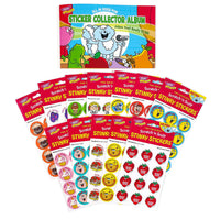 TREND All in Good Pun Retro Scratch 'n Sniff Stinky Stickers + Album-Getting together to admire, trade, and share stories builds social skills & lifelong relationships.