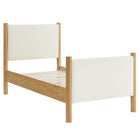 Modway Maven Twin Size Boucle Upholstered Platform Bed - Feather Oak-Wooden Bed Frame