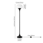 Hudson&Canal - Lampadaire torchère Aleister avec abat-jour en verre - Bronze noirci/lait blanc-Caractéristiques assemblage facile