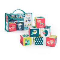 Miniland Feel to Learn: Soft Rattle Cubes Set - Set of 6-The soft rattle cubes are soft and squeezable