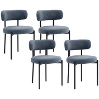 HOMCOM - Chaises de salle à manger avec pieds en acier pour cuisine - gris - ensemble de 4-Emballé en lot de 4 pour le dîner, les conversations et plus encore 