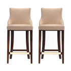 Manhattan Comfort - Shubert tabouret de bar moderne en similicuir 22,64" - lot de 2 - beige-Tabouret de bar moderne avec dossier parfait pour une utilisation au bar et dans la cuisine. Ensemble de 2