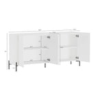 Manhattan Comfort Abbey 66.9" Modern Sideboard - White-Smooth Wooden Rounded Edges Add a Modern Charm and Enhance Safety