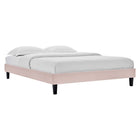 Modway Amber Performance Velvet Twin Platform Bed - Pink-Weight Capacity: 800 lb