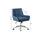 FurnitureR - Chaise de bureau capitonnée en tissu - Bleu-Capacité de poids : 250 livres