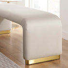 Modway Koda Performance Velvet Waterfall Long Bench - Brass/Almond-Dense Foam Padding