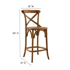 Modway Gear Counter Stool - Walnut-Elm Wood Construction