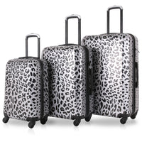 TUCCI Italy Winter Leopard Art 3-Piece Hardside Luggage Set-Complete Luggage Set - 20" carry-on, 24" medium, and 28" large suitcases for any trip duration