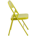 Flash Furniture HERCULES ColourBURST Series Twisted Citron Triple Braced & Double-Hinged Metal Folding Chair-Twisted Citron Frame Finish