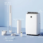 HOMCOM climatiseur portable 12000 BTU avec déshumidificateur et ventilateur - blanc-Minuterie marche/arrêt 24 heures avec modes sommeil et automatique pour plus de commodité 