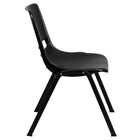 Flash Furniture HERCULES Series Black Ergonomic Shell Stack Chair with Black Frame-880 lb. Weight Capacity