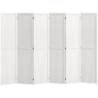 HOMCOM 6-Panel Freestanding Room Divider with Pegboard Panel for Indoor Bedroom Office - White-Six panel design, great for creating a personal space or dividing up large rooms 
