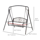 Outsunny - chaise balançoire de porche 2 places avec cadre en métal-Structure en forme de 'A' assurant un équilibre et une stabilité optimaux
