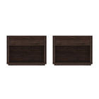 Manhattan Comfort Evelyn 32" Modern 1-Drawer Nightstand 2-Piece Set - Brown-Modern Nightstand for Bedroom and Living Room Use. Set of 2