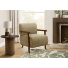 Monarch Specialties - Chaise d'Appoint Moderne Rembourré 31"H Avec Supports en Noyer Massif - Tissu Marron Clair-Le rembourrage en mousse moelleuse, un dossier légèrement arrondi et des accoudoirs de soutien offrent une expérience d'assise confortable, idéale pour se détendre, lire ou converser.