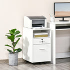 Vinsetto 2-Drawer Letter/A4 Filing Cabinet with Lock - White-1 open shelf and 2 drawers provide enough storage space 

