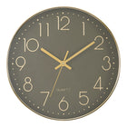 Monarch Specialties 9110 12" Round Wall Clock - Dark Bronze Face/Gold Frame-Add an charming contemporary touch to your decor with this sleek 12" round wall clock featuring a chic dark bronze face set against a stylish gold frame