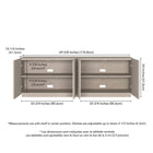 Hudson&Canal - Meuble TV rectangulaire cannelé Halifax pour téléviseurs jusqu'à 75 pouces, en aulne blanc-Dimensions du produit : 70 po L x 16,5 po l x 24 po H