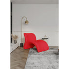 Manhattan Comfort - Rosebud fauteuil d’appoint moderne 30,3" en mélange de laine rouge rembourré-Chaise longue d’appoint abstraite distinctive conçue par la langue moderne