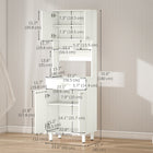 HOMCOM 71" H Kitchen Pantry Cabinet, Buffet Hutch, and Microwave Stand - White-Each cabinet include a fixed shelf 