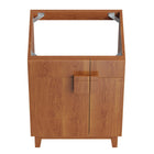 Modway Miles 24" Bathroom Vanity Cabinet - Walnut-Tapered Rubberwood Legs