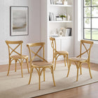 Modway Gear Dining Side Chair - Natural - 4 Pack-No Assembly Required